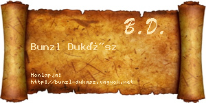 Bunzl Dukász névjegykártya